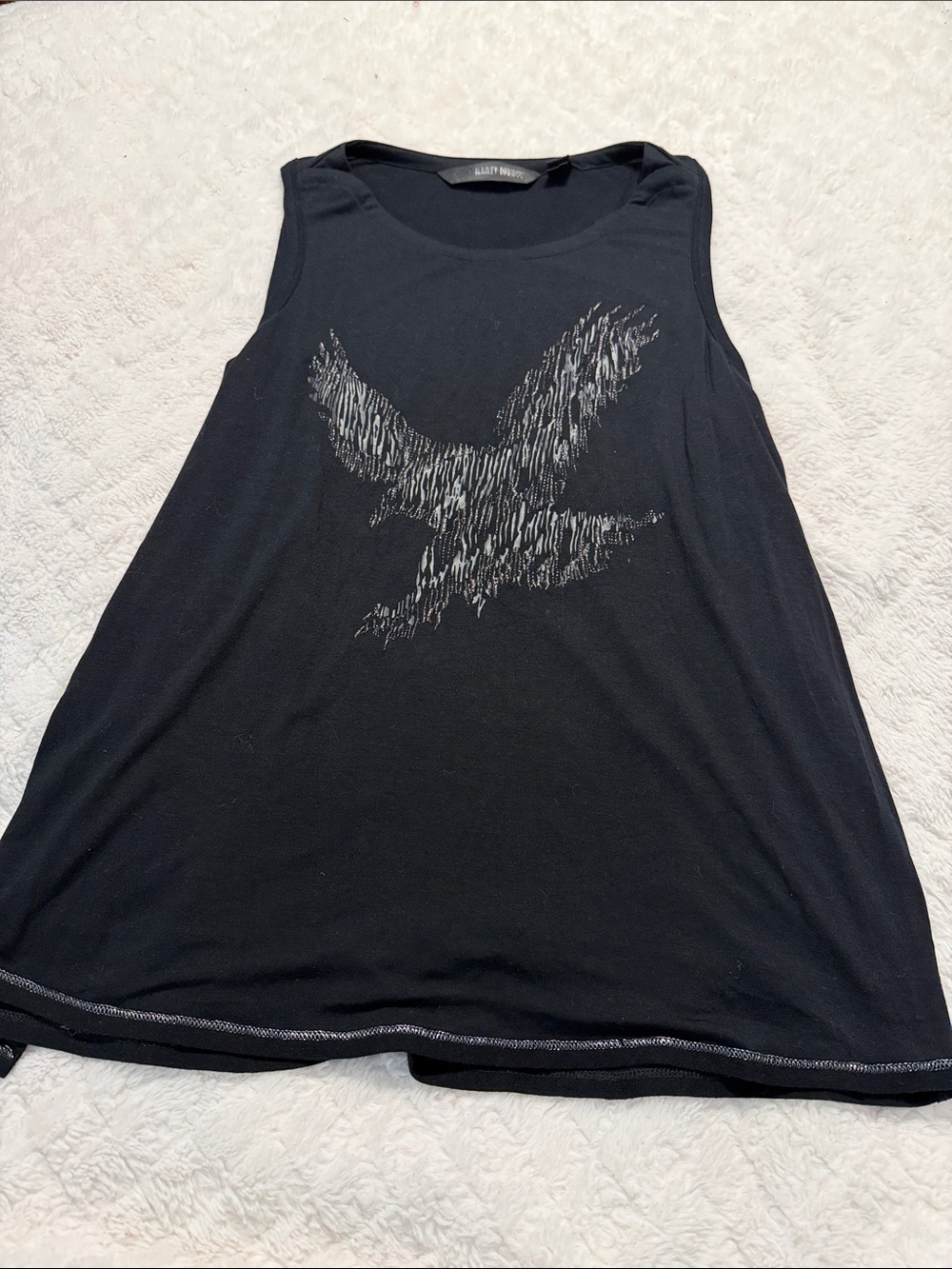 Harley-Davidson Black Tank with Metallic Eagle Motif